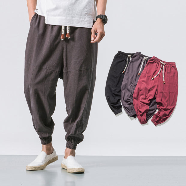 Men's Hip Hop Gym Joggers with Drawstring and Pockets.