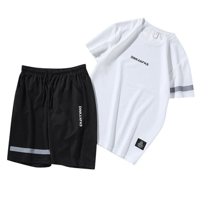 Men's Two-Piece Sportswear: Running T-Shirt and Shorts.