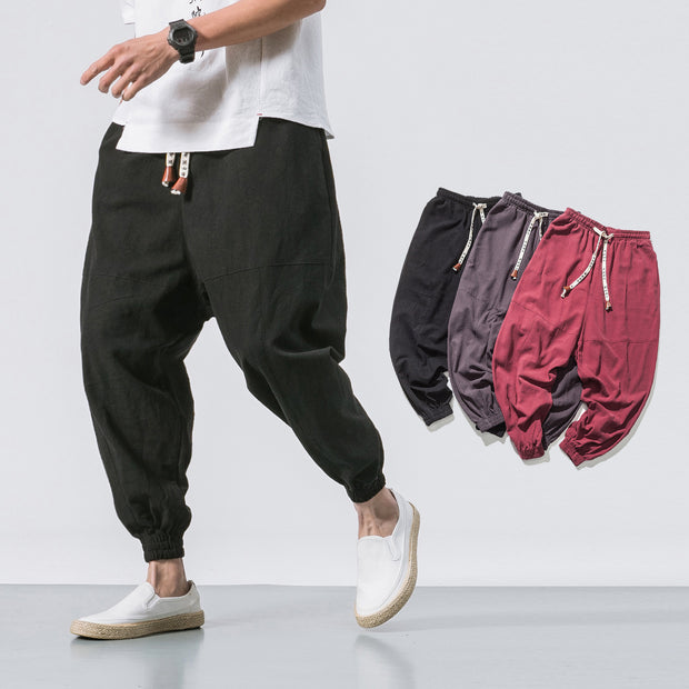 Men's Hip Hop Gym Joggers with Drawstring and Pockets.