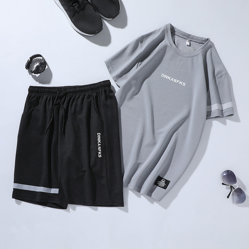 Men's Two-Piece Sportswear: Running T-Shirt and Shorts.