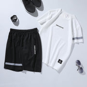 Men's Two-Piece Sportswear: Running T-Shirt and Shorts.